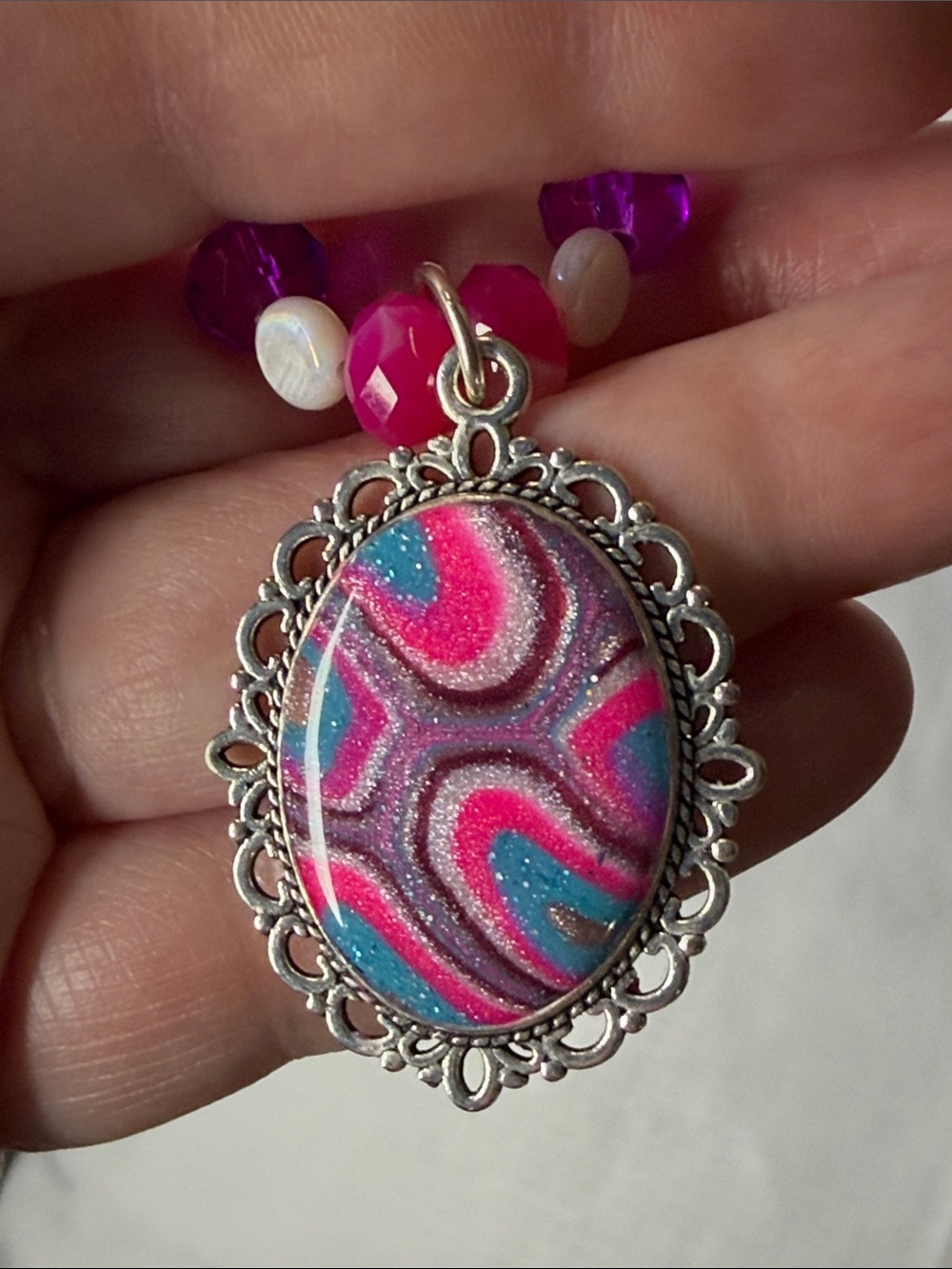 Handcrafted “The Funfetti Cotton Candy” Necklace - Picture 7 of 7